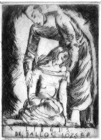 Ex-libris de Joseph Dallos par Hanna Dallos
